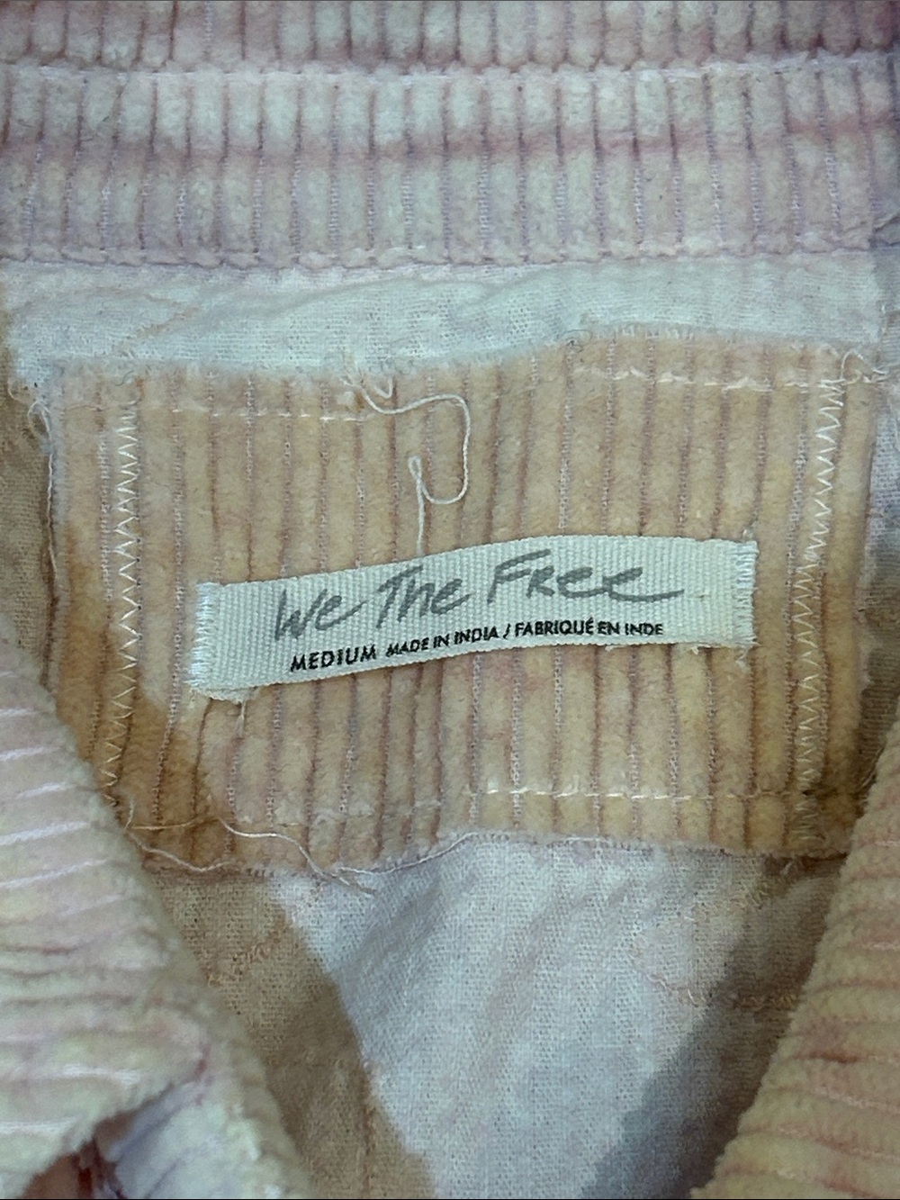 We The Free Dawn Break Pink Corduroy Jacket Medium Floral Embroidered Cotton - Picture 7 of 17